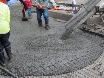 residential concrete foundation This is an image of poured cement distributed by a team of contractors.